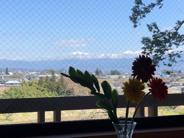 自宅医院の診察室からみえる赤石山脈